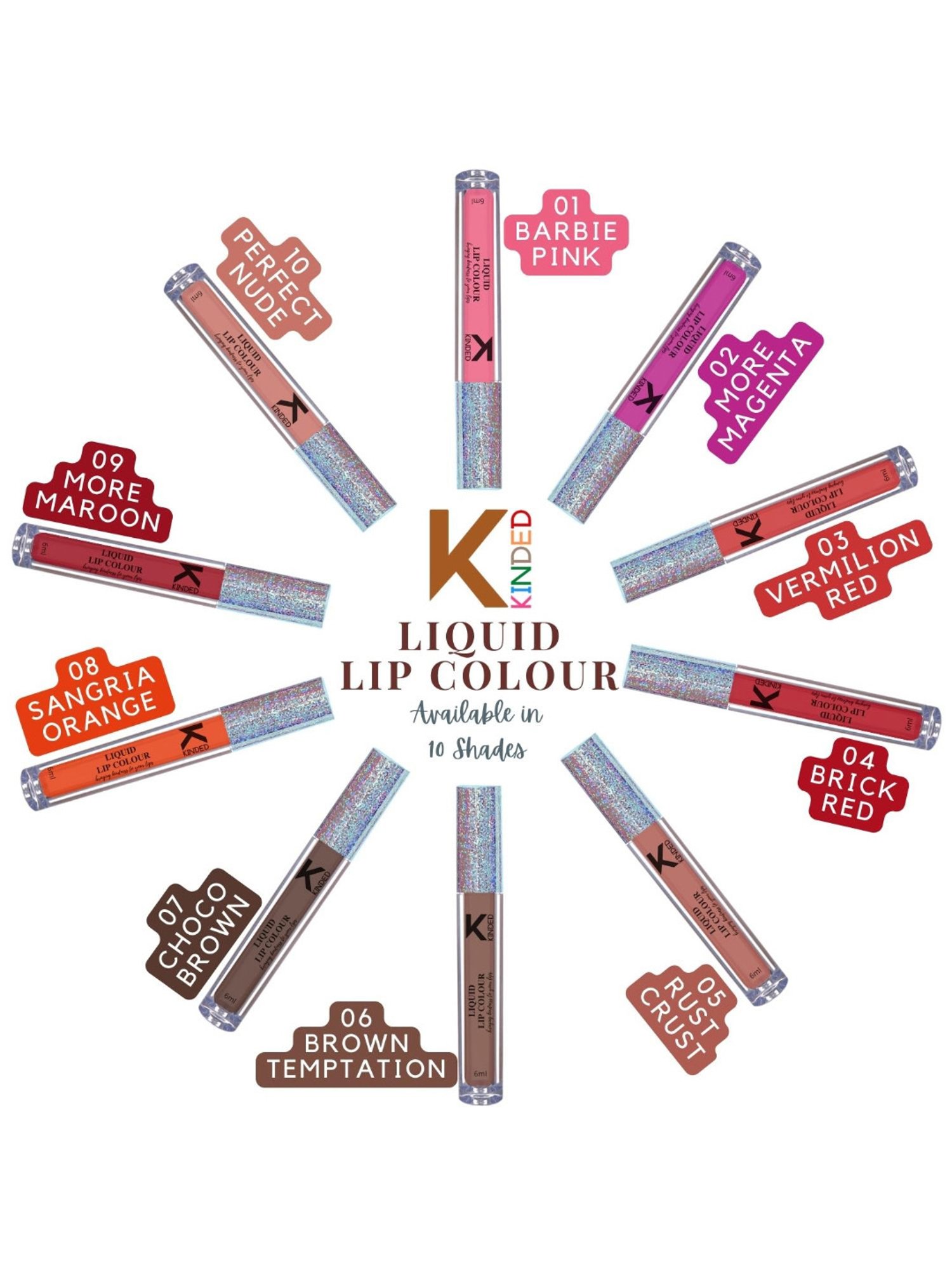 KINDED Liquid Lip Colour 02 More Magenta & 09 More Maroon Combo