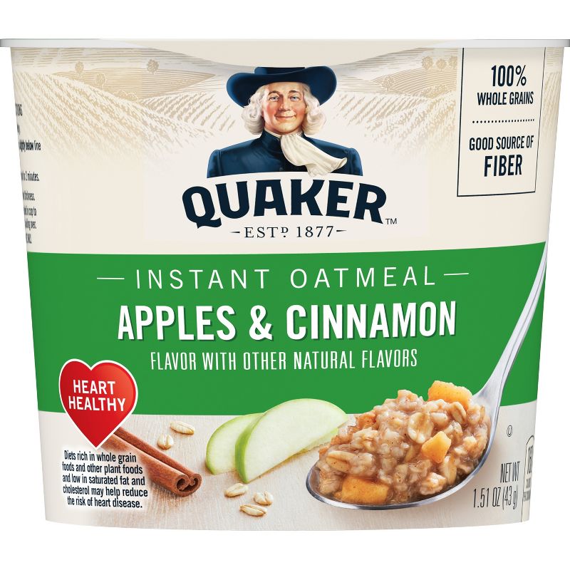 Quaker Instant Oatmeal Cup Apple Cinnamon 1.51oz