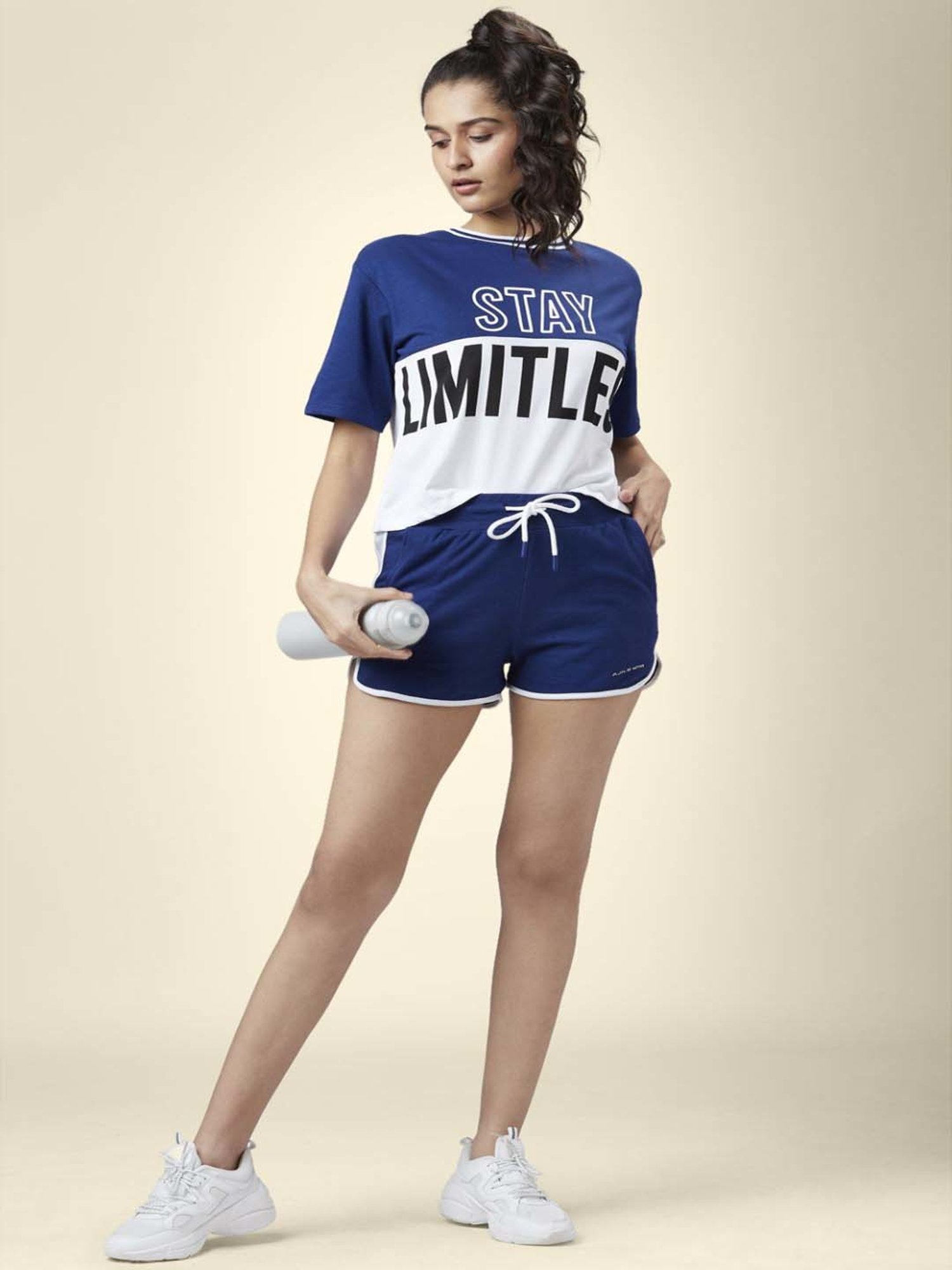 Ajile by Pantaloons Navy Cotton Graphic Print T-Shirt