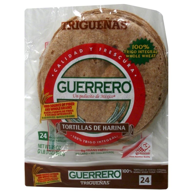Guerrero 100% Whole Wheat Triguenas Flour Tortillas -35oz/24ct