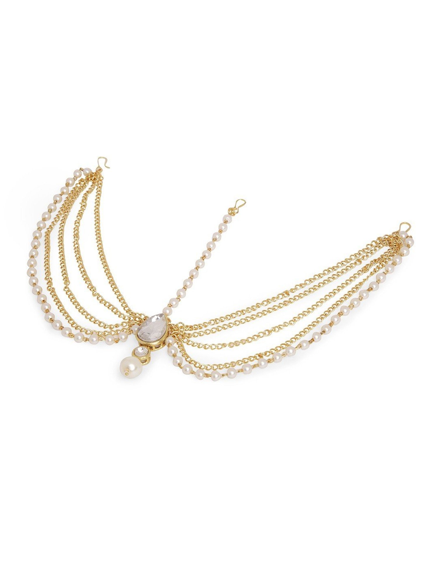 Oomph Gold Kundan and Pearls Traditional Matha Patti