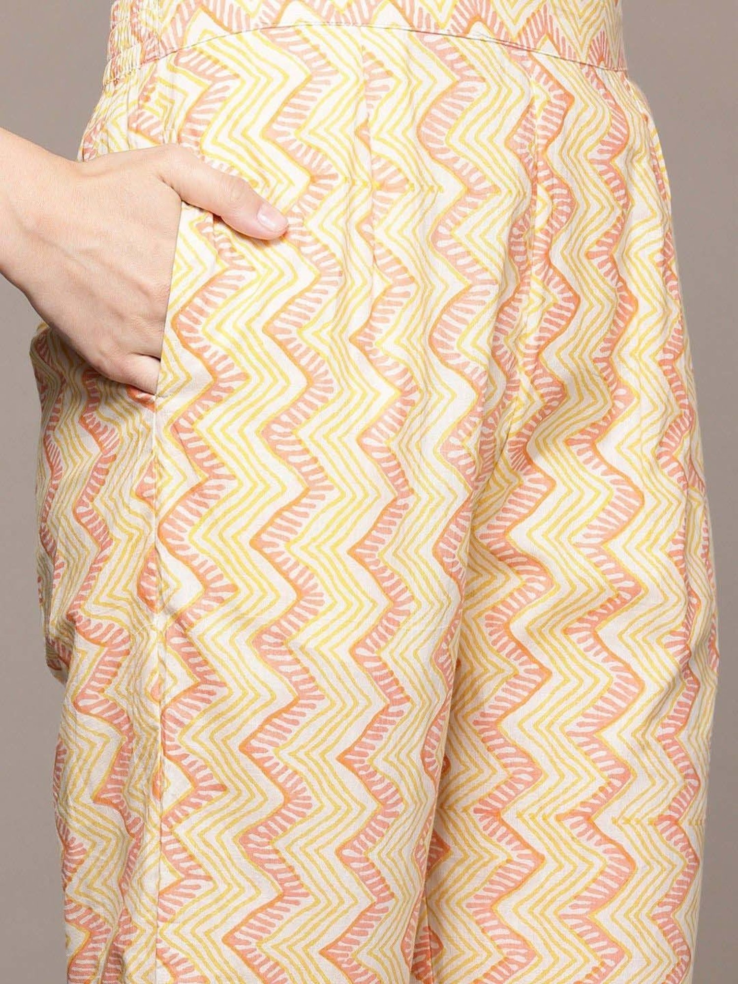 READIPRINT FASHIONS Beige Cotton Printed Kurta Pant Set With Dupatta