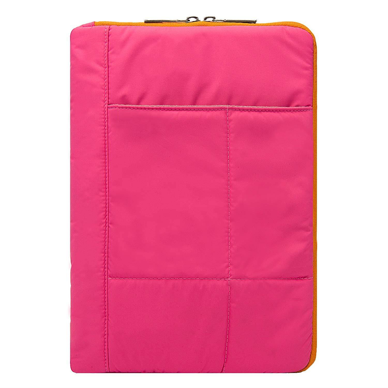Pillow Zippered Sheen Quilted Sleeve [PNK] for Hipstreet 10 / Quad Core/Equinox 10.1/ HP Slate 8 Plus, Pavilion 10 x2, 10 G2 Tablets