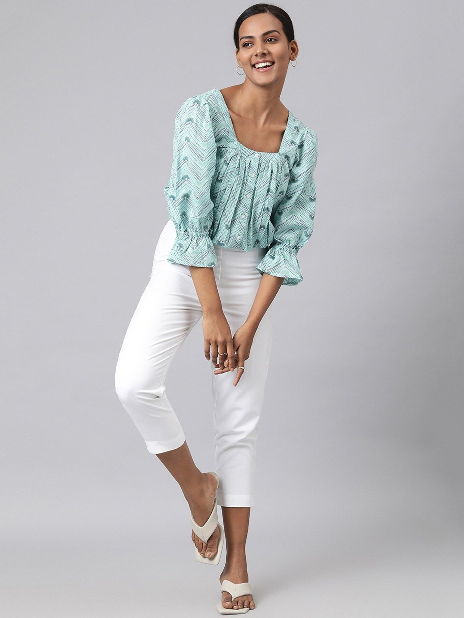 Fabindia Blue Cotton Top