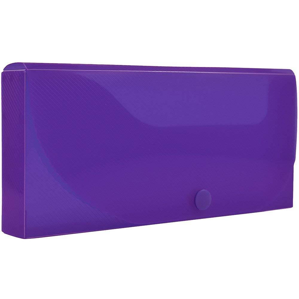 JAM Paper Pencil Cases - Snap Button Pencil Case - Purple - Sold Individually