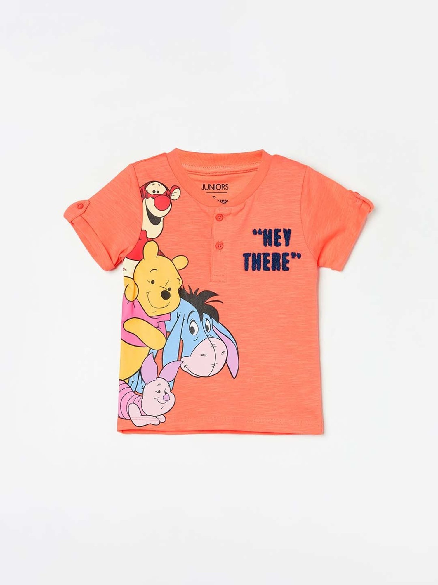 Juniors by Lifestyle Peach Cotton Printed T-Shirt