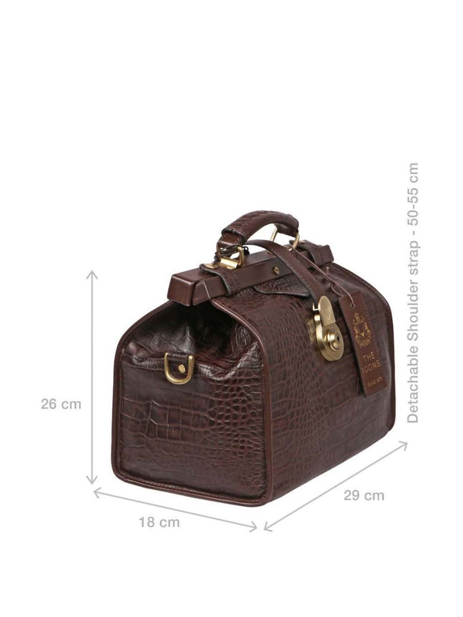 Hidesign Brown Textured Medium Handbag