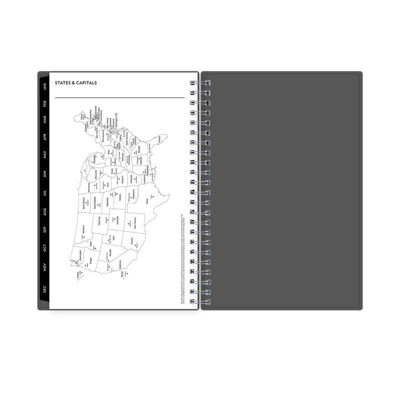 2021 Planner 5" x 8" Plastic Daily/Monthly Wirebound Charcoal - Blue Sky