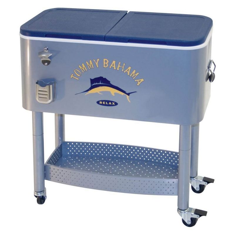 Tommy Bahama 77 Quart Steel Rolling Portable Patio Party Cooler