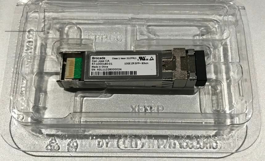 Brocade Ruckus 10G-SFPP-ZR 57-1000180-01 SFP+ZR 1550nm 80km SMF.