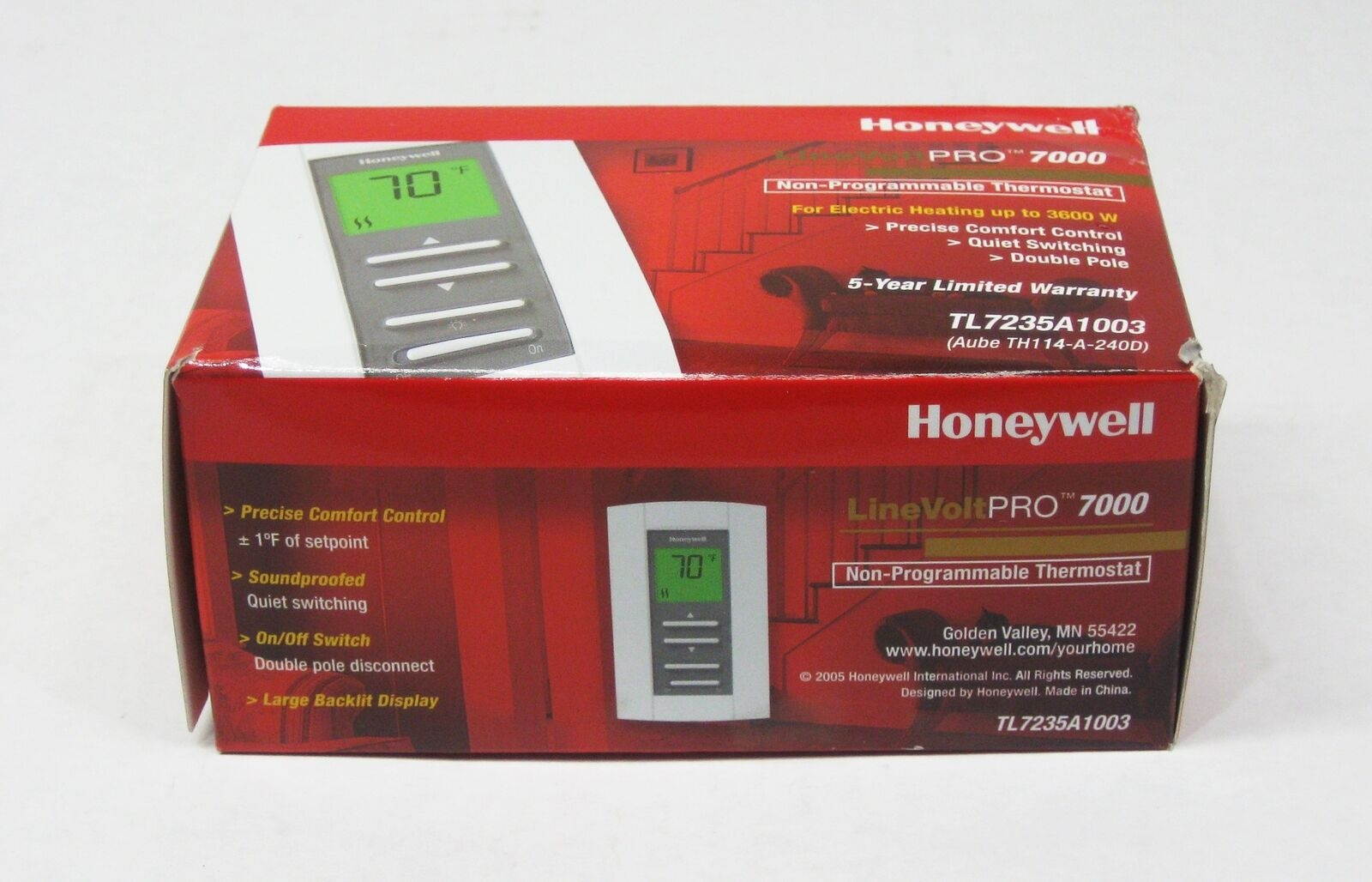 TL7235A1003 Line Voltage Non-Programmable Digital Thermostat Two Pole