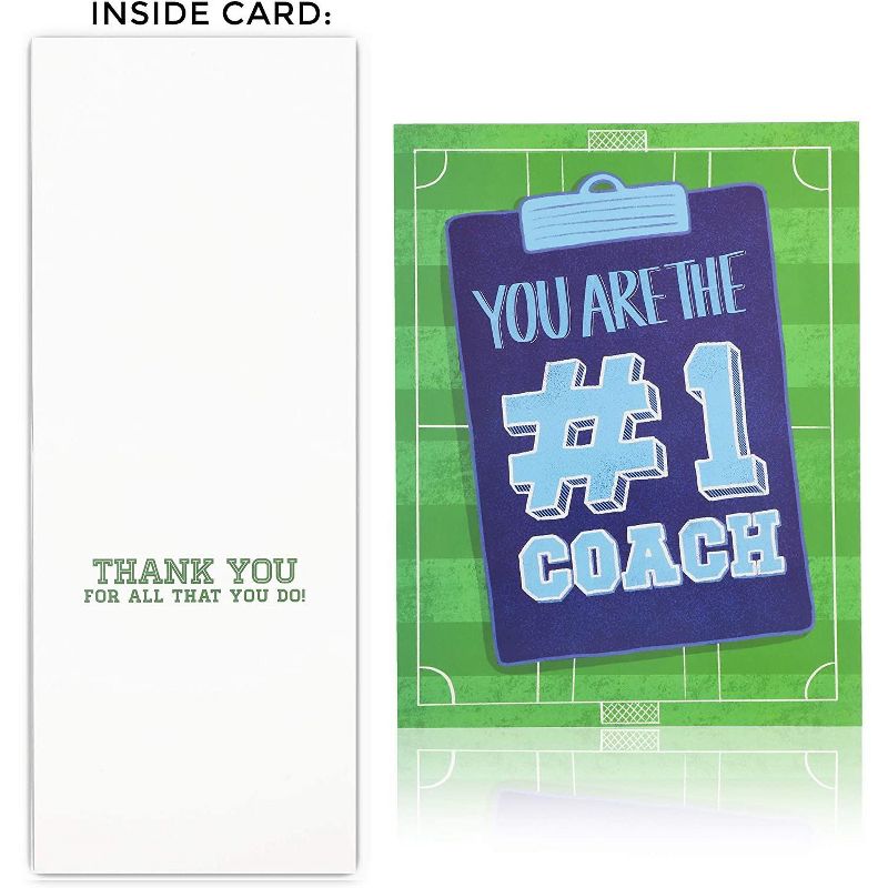 3-Count Jumbo Thank You Coaches Greeting Cards with White Envelopes, Assorted Designs, Letter Size 11 x 8.5 inches