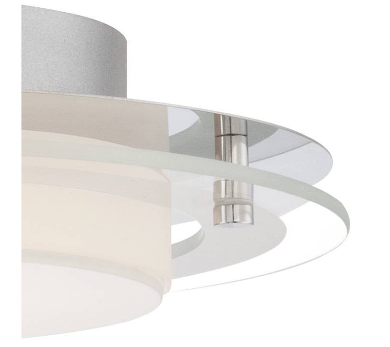 Possini Euro Design Modern Ceiling Light Flush Mount Fixture LED Chrome 12 1/2" Wide White Acrylic Diffuser for Bedroom Kitchen