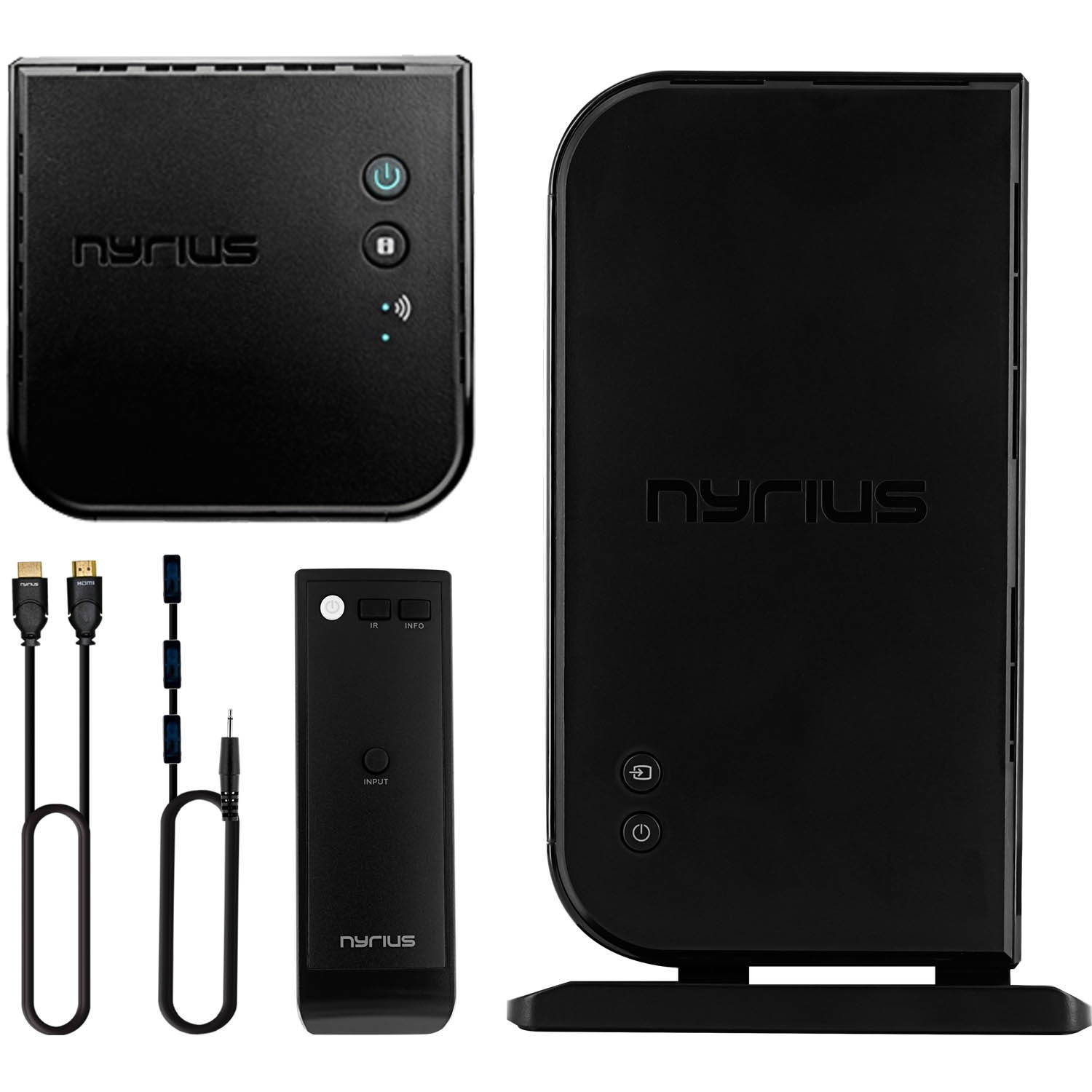 Nyrius ARIES Home+ Wireless HDMI 2x Input Transmitter & Receiver for Streaming HD 1080p 3D Video and Digital Audio (NAVS502) - BONUS Apple Mini Display Port to HDMI Adapter Included