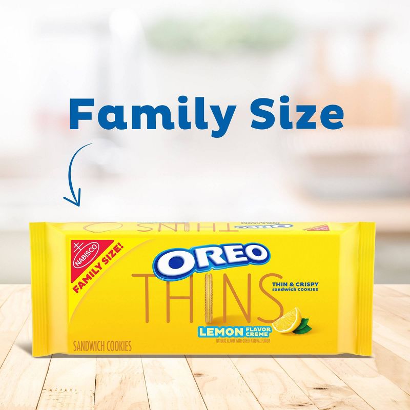 Oreo Thins Lemon Flavor Creme Golden Sandwich Cookies Family Size - 13.1oz