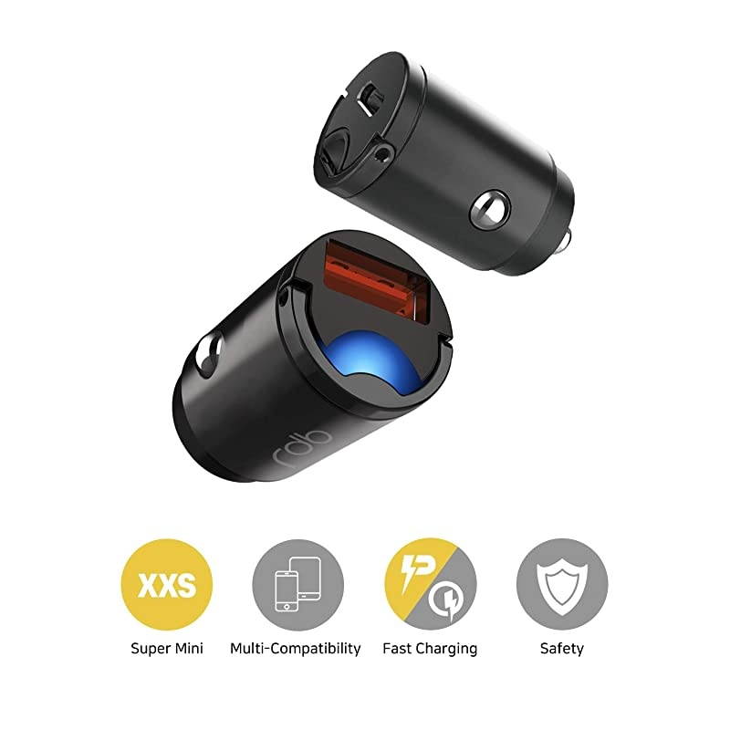 USB C Car Charger,  PD Max 30W, Super Mini Flush Fit, [Full Metal Zinc Alloy], Fast Charging Adapter