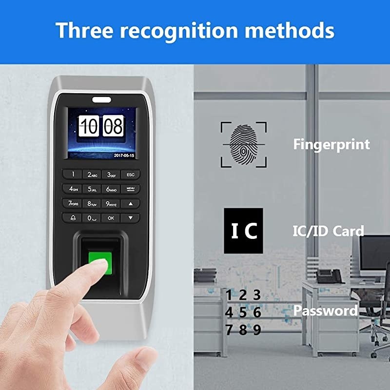 Attendance Machine 2.4 inches TFT LCD Password Attendance Machine Employee Checking-in Recorder Access Control System