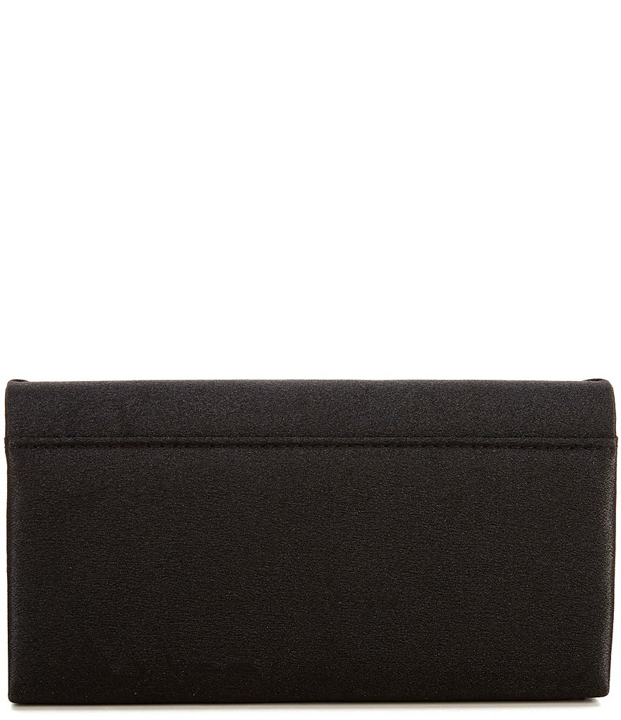 Kate Landry Satin Diagonal Pleat Flap Clutch