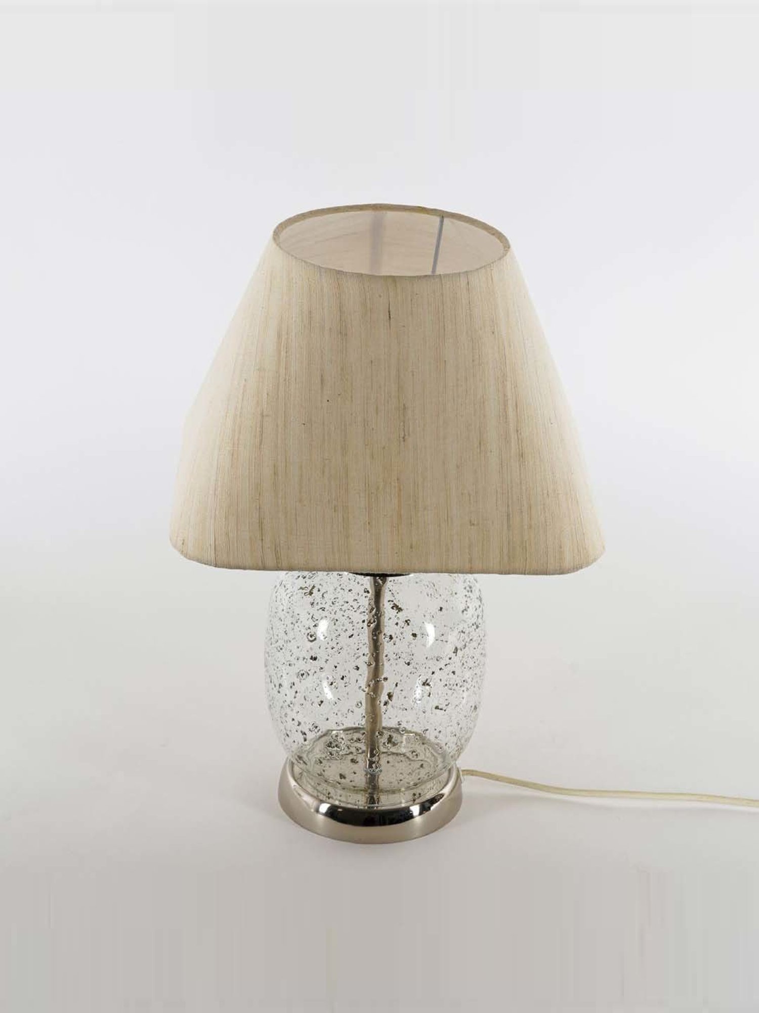 Kapoor Lamp Shades Chrome Glass Secret Tabel Lamp With Linen Shade