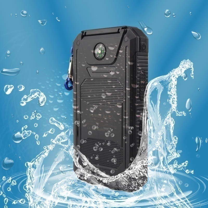 2021 the Lastest 10000mAh Solar Waterproof Power Bank With Dual USB SOS LED FlashLights Battery Pack For All Type Phones
