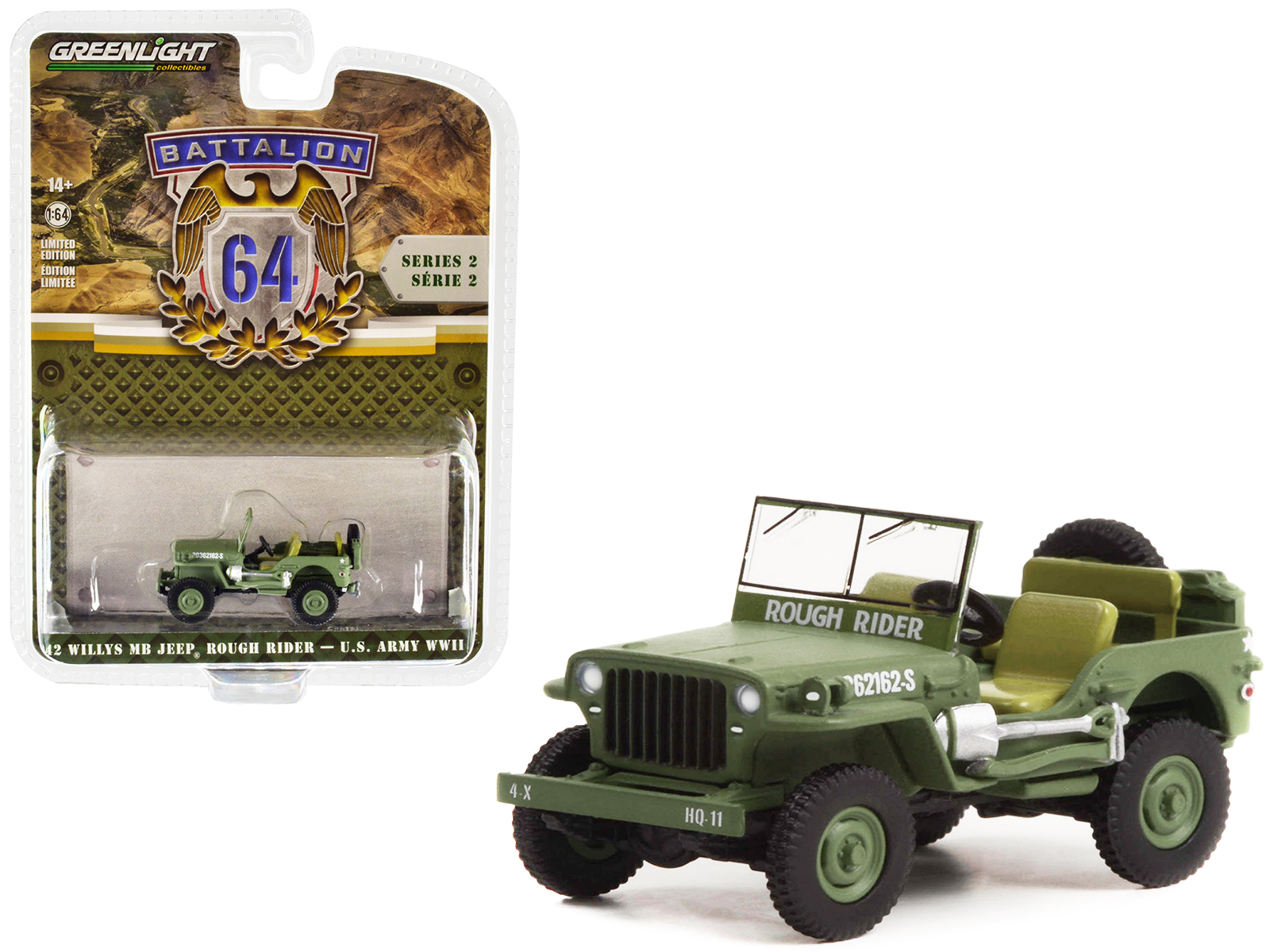 Willys Jeep 1/4-Ton Utility Truck Olive Drab with Trailer "United States Army" 1/43 Diecast Model by Militaria Die Cast