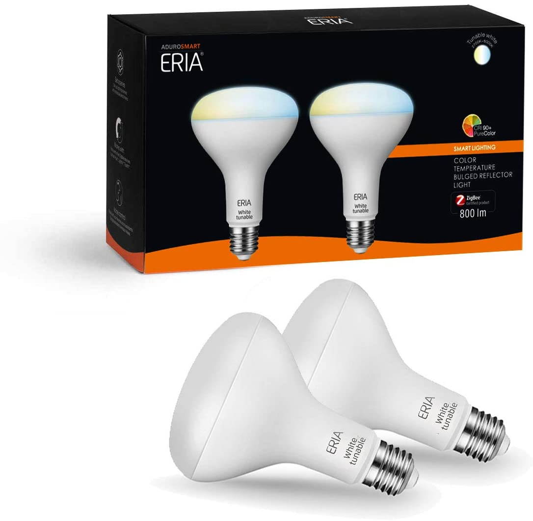 AduroSmart ERIA Tunable White Smart Light Bulb BR30 (hub required) Tunable White 2700-6500K Dimmable, works with Alexa/Echo Plus/ Eria / Hue / Google Assistant
