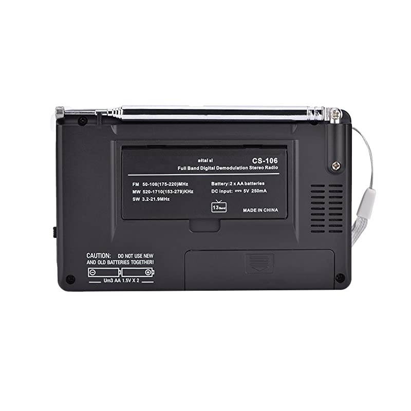 Digital AM FM Stereo Radio FM/AM/SW/LW/TV Sound Digital Tuning Full-Band Radio Receiver with Alarm Clock, Radio AM FM Radio SW Petite with Mute State/Frequency Lock (Step Value 10k)