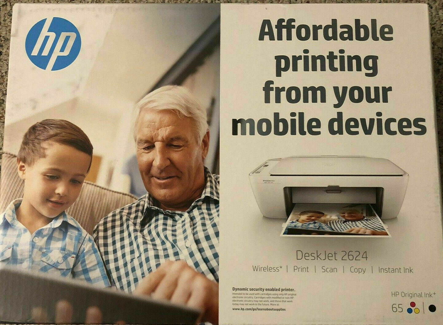 New HP Deskjet 2622/2624 Inkjet Printer-All in One-Wireless-Mobile Print+Free INK-New!