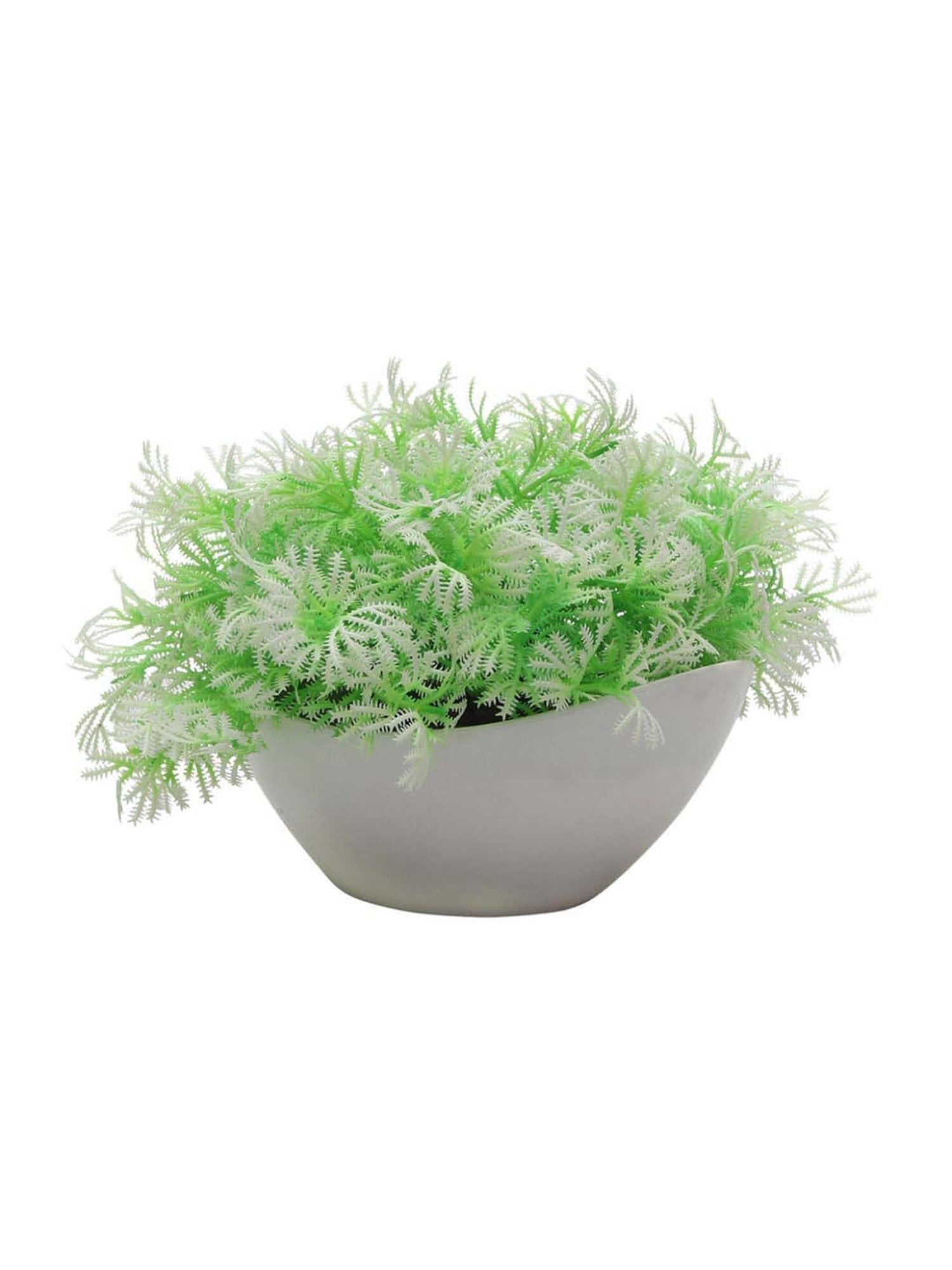 Foliyaj Green & Pink Plastic Artificial Plant With Leaves And Flowers
