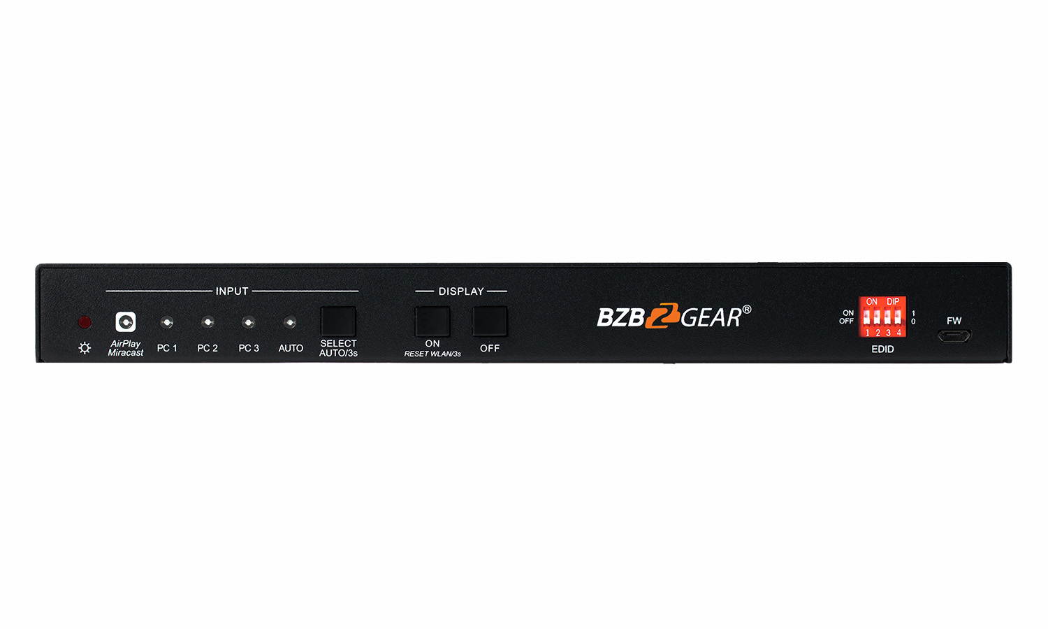 BZBGEAR 4X1 4K Wireless Presentation Switcher with HDMI 2.0/USB-C/Soft Codec