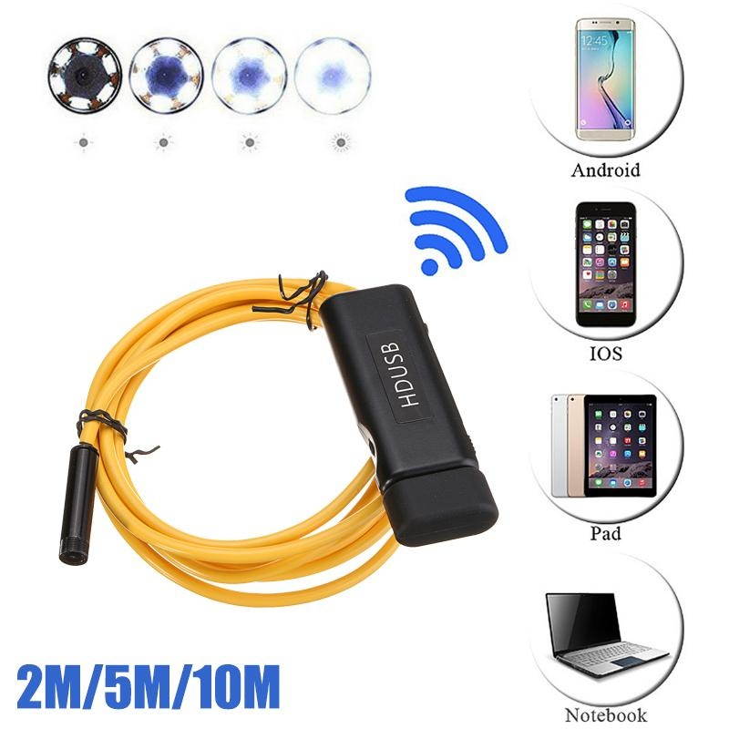 5M Android PC HD Endoscope Waterproof Snake Borescope USB Inspection Camera Yellow - 5M