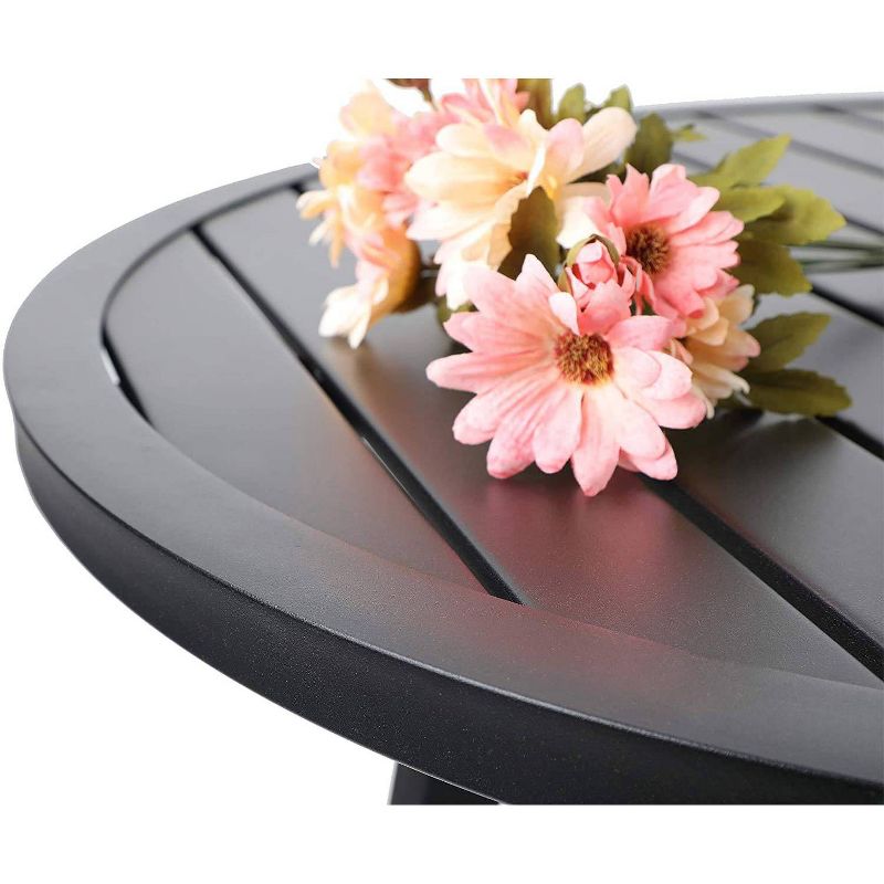 3pc Patio Metal Bistro Set - Black - Captiva Designs