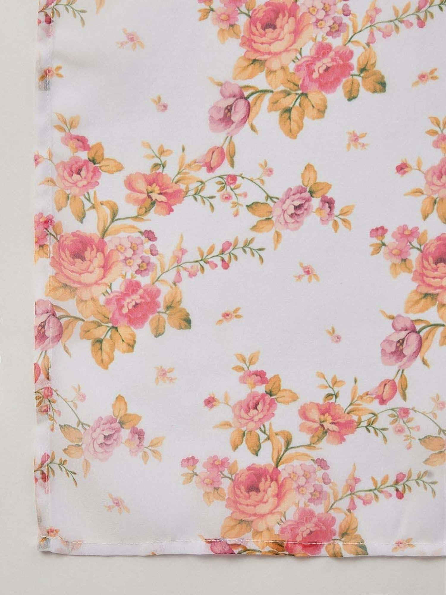 Inweave White & Orange Floral Print Dupatta