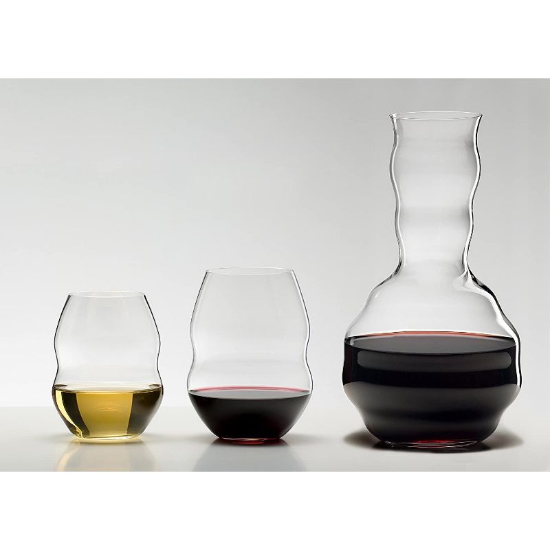 Riedel 0450/33 Swirl Dishwasher Safe Unique Curve Compact Classy Stemless Clear Water/Wine/Beverage Glass Set, 13.38 Ounces, (2 Pack)