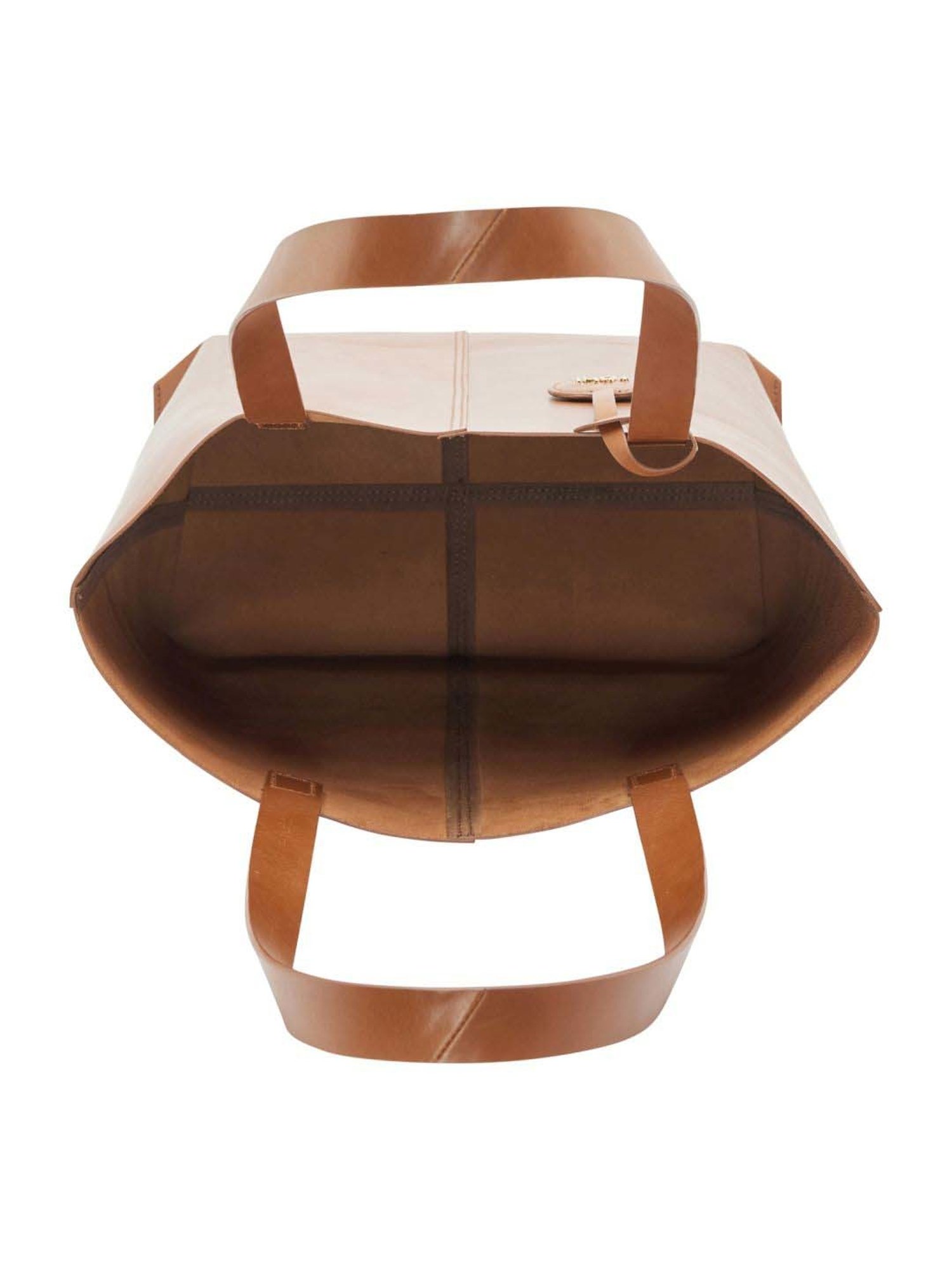 Tohl Down to Earth Brown Solid Medium Tote Handbag with pouch