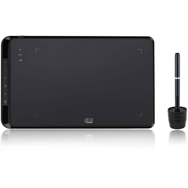 Adesso CyberTablet W9 - 8 x 5 in. Wireless Graphics Tablet - Graphics Tablet - 8" x 5" - 5080 lpi Wireless - Radio Frequency - 2048 Pressure Level