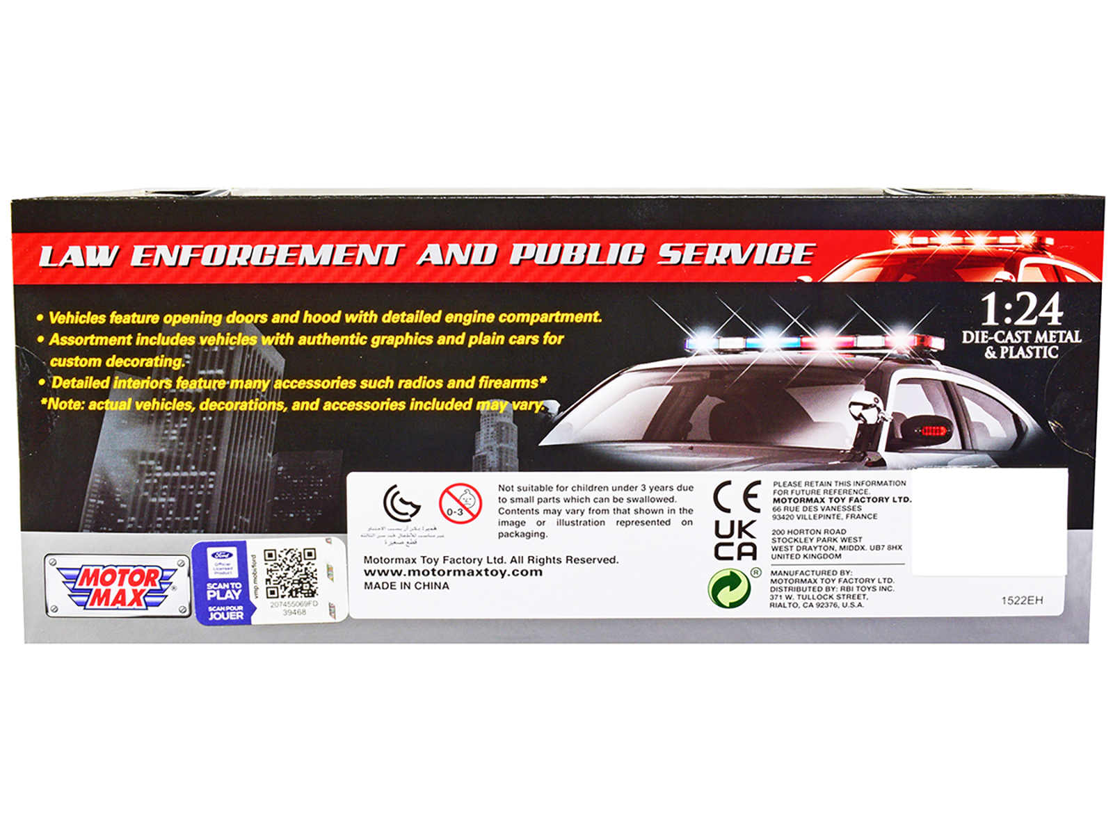 2023 Dodge Charger Pursuit Police Car Plain White "Law Enforcement and Public Service" Series 1/24 Diecast Model Car by Motormax