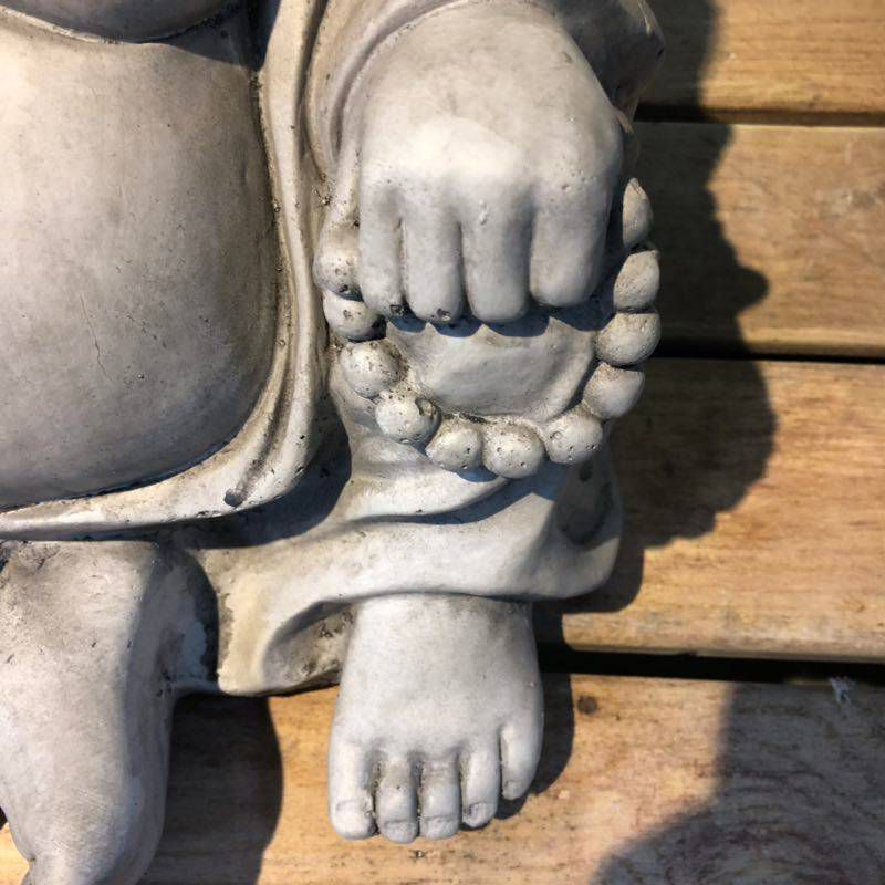 15.7" Concrete Lightweight Kante Indoor/Outdoor Sitting Happy Buddha Zen Statue Gray - Rosemead Home & Garden, Inc.