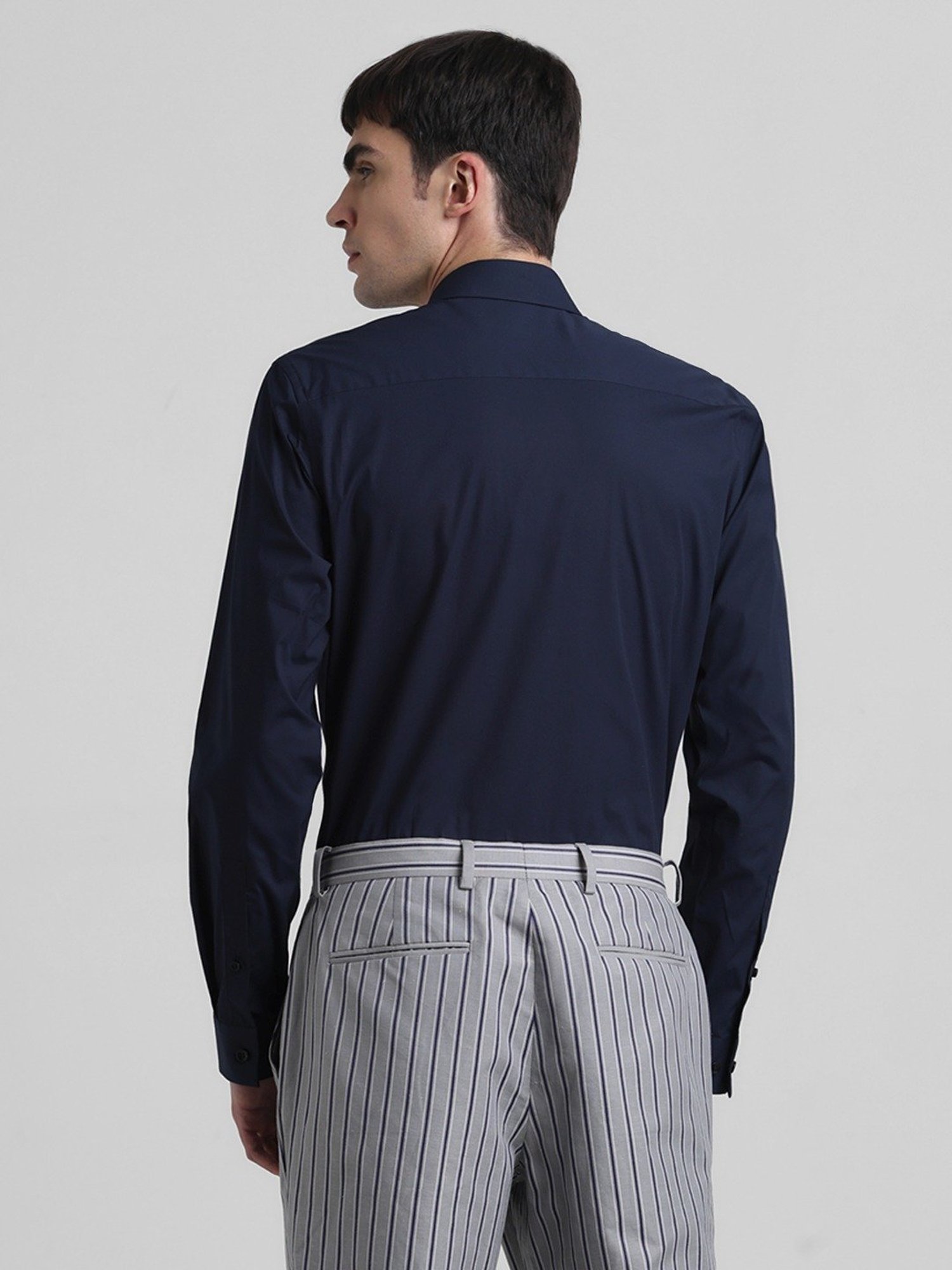 Jack & Jones Black Iris Cotton Slim Fit Shirt