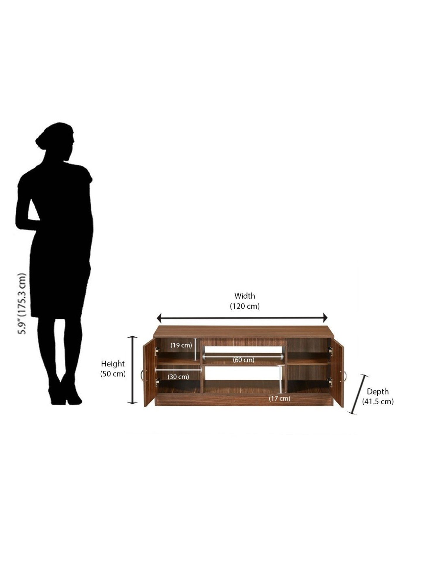 Nilkamal Cora White Engineered Wood TV Entertainment Unit with 2 Shelves