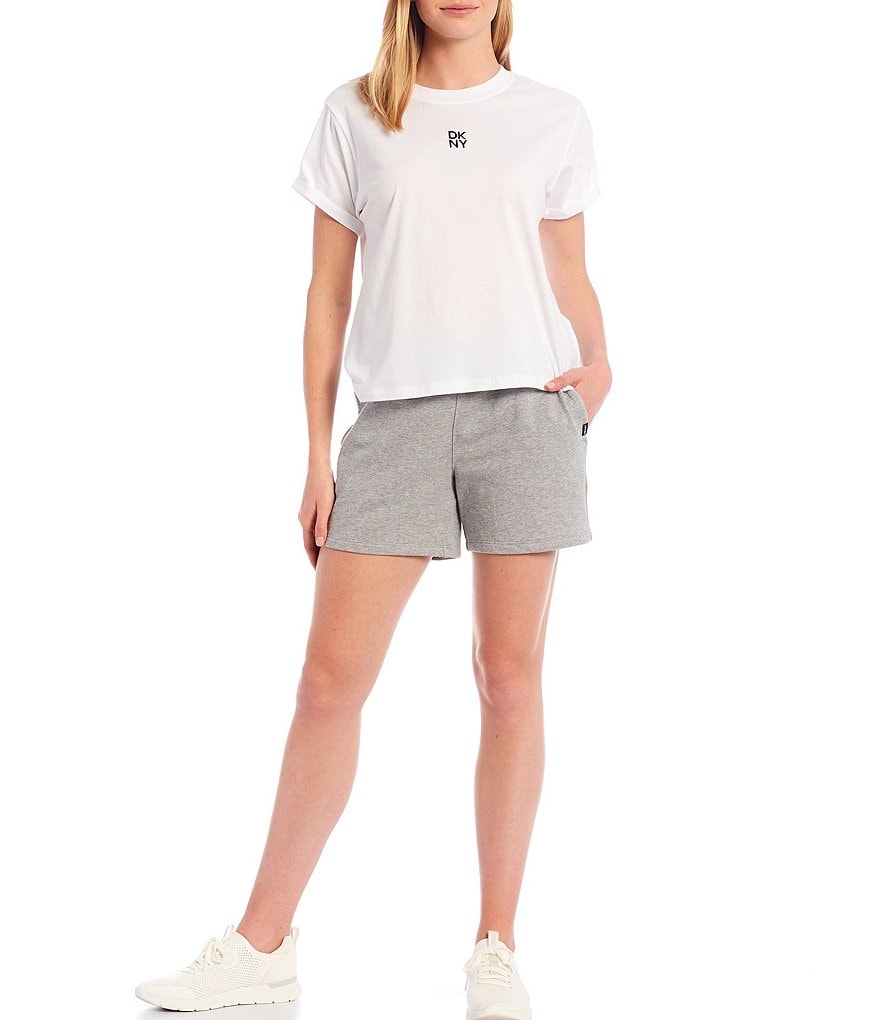 Marc New York Paperbag Waist Sueded Jersey Drawstring Shorts