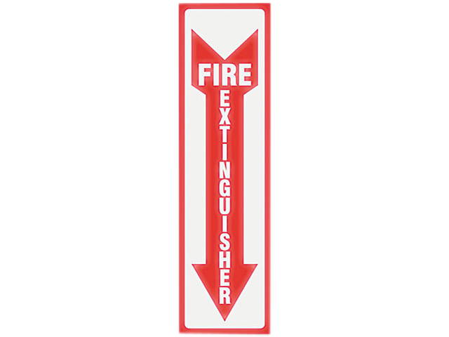 Headline Sign 4793 Glow In The Dark Sign, 4 x 13, Red Glow, Fire Extinguisher