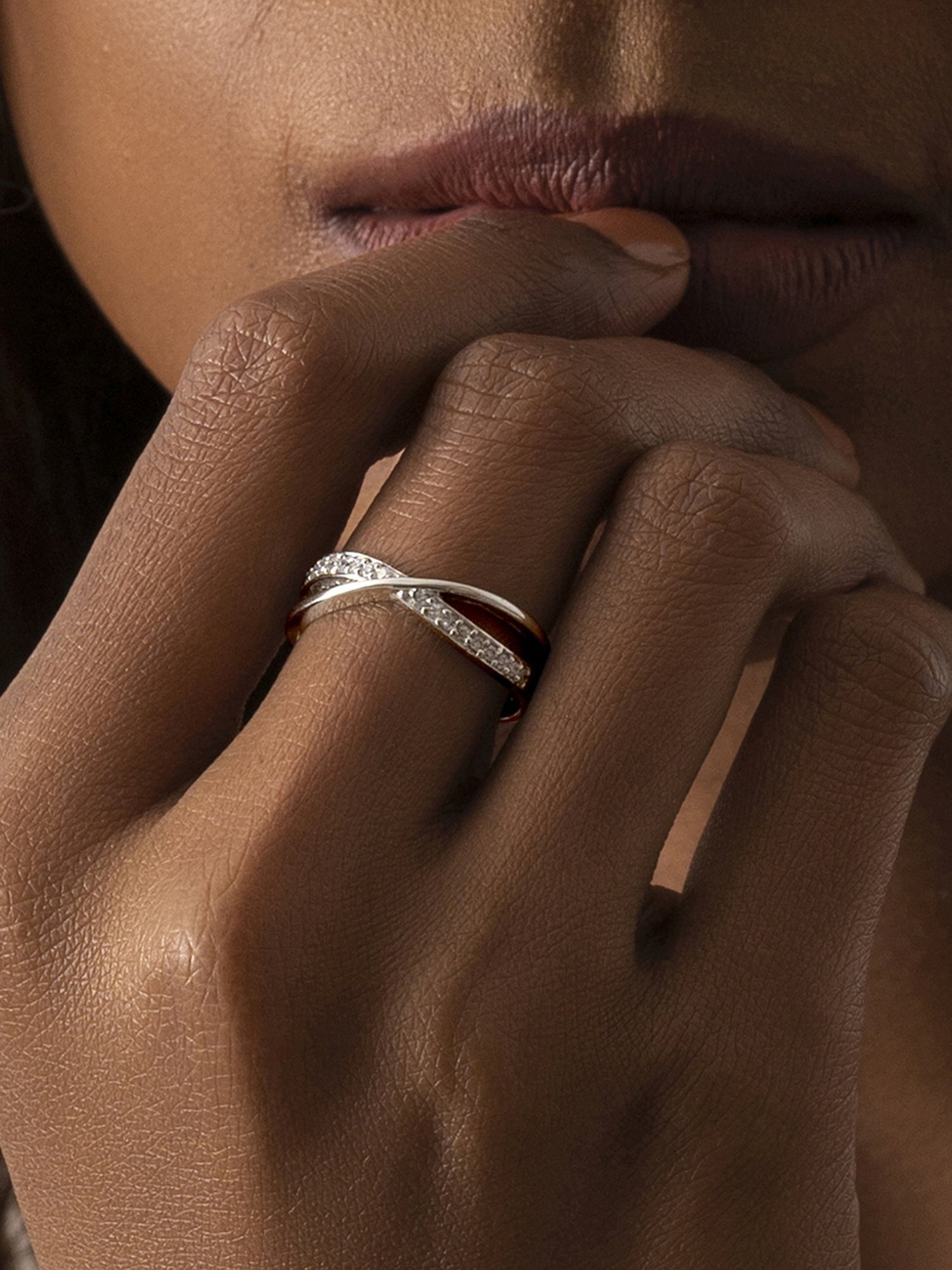 March by FableStreet 92.5 Sterling Silver Zircon Ring for Women