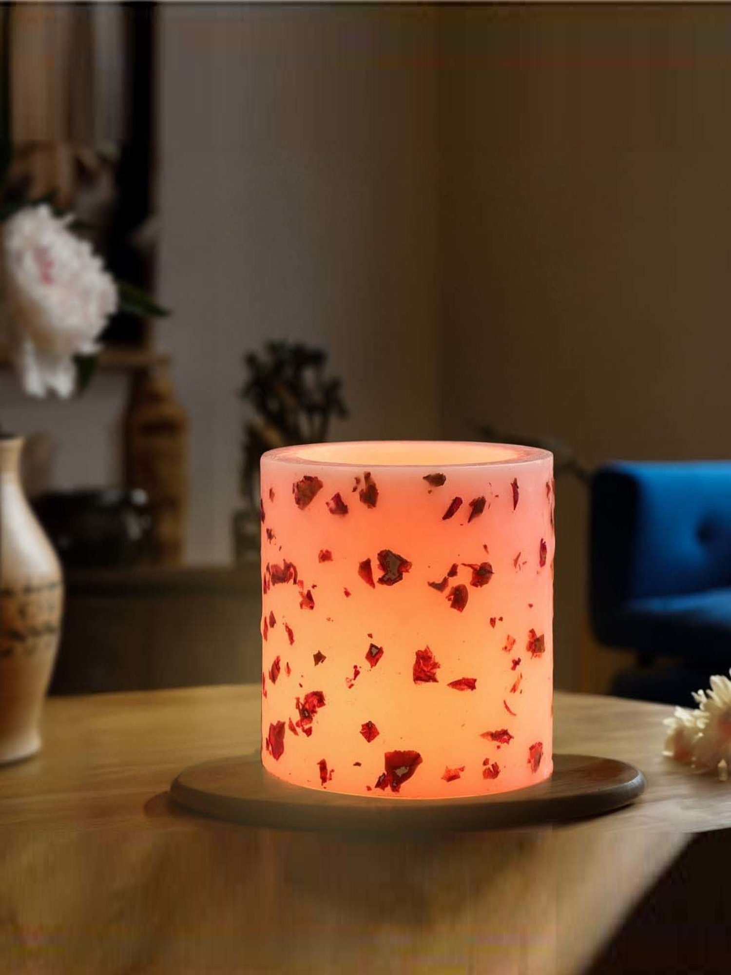 IRIS Multicolour Botanics Tea Rose & Agarwood Fragrance Lantern Candle