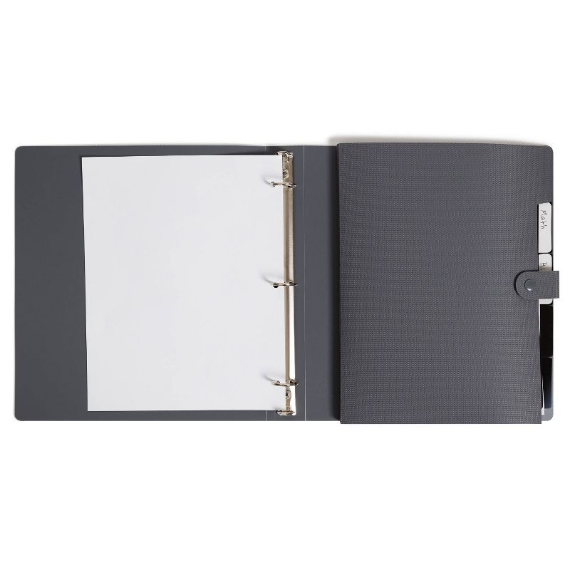 U Brands 1.5" Plastic Performance D Ring Bindfolio 200 Sheet Capacity 5 Pocket Iron