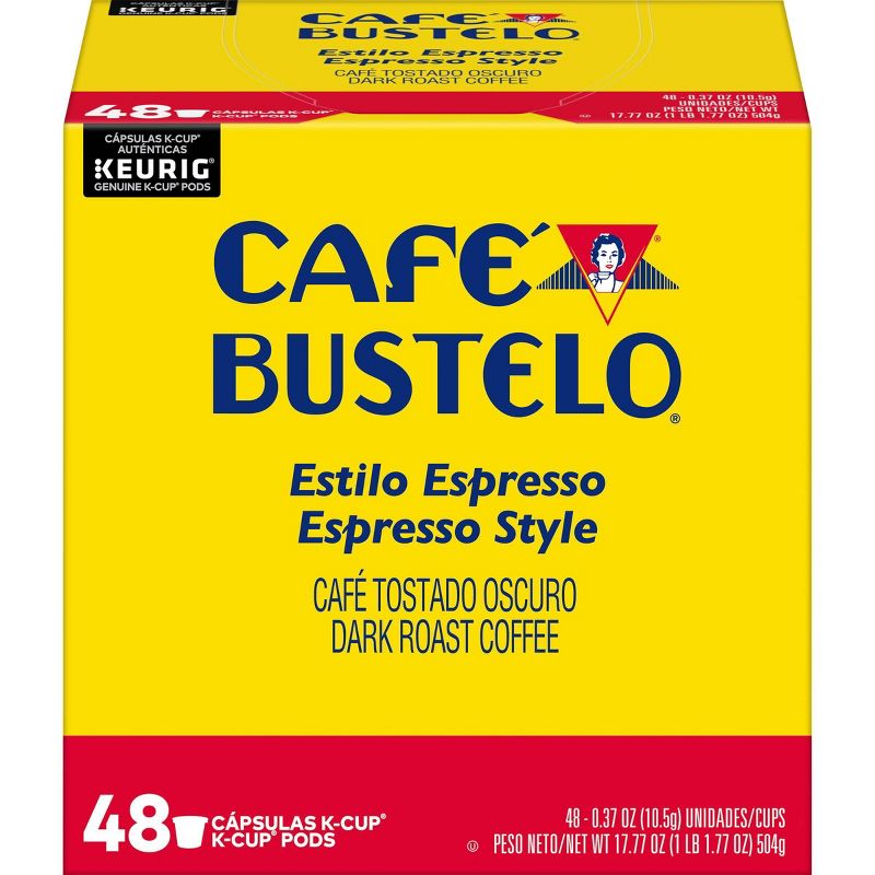 Cafe Bustelo Espresso Dark Roast Coffee - Keurig K-Cup Pods - 48ct