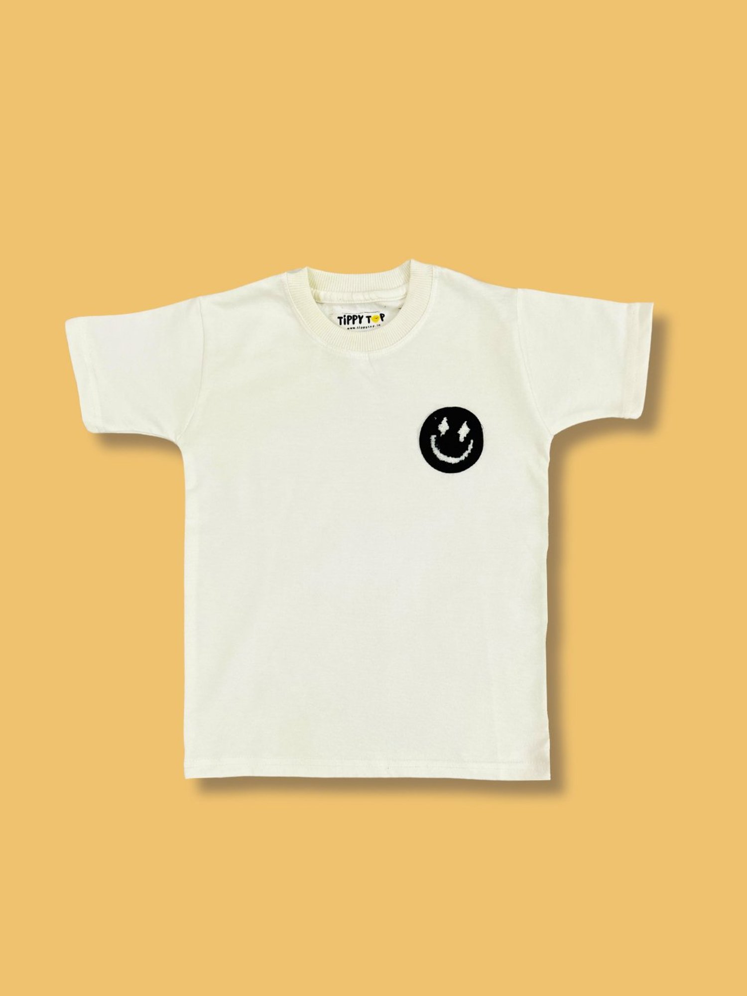 Tippy Top Kids White Self Design T-Shirt