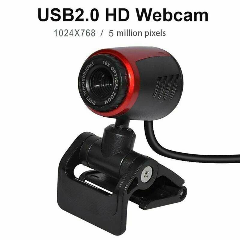 USB 2.0 HD Camera Web Cam 360&deg; w/MIC Microphone Clip-on for Online Video Calling Skype YouTube Live Streaming Recording on Desktop Laptop PC