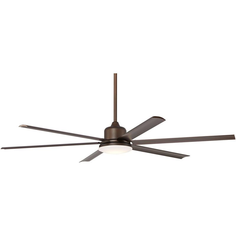 72" Casa Vieja Modern Outdoor Ceiling Fan with Light LED Dimmable Remote Control Oil Rubbed Bronze Damp Rated for Patio Porch