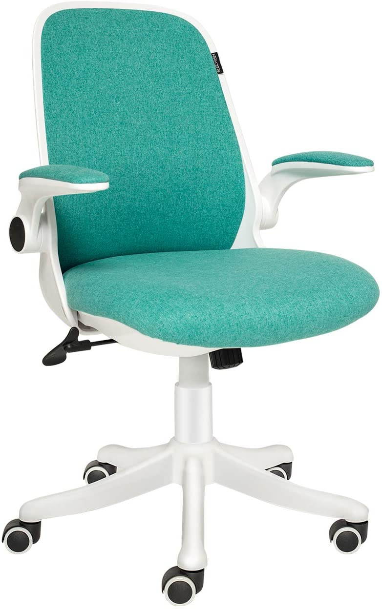 ELECWISH Office Chair Ergonomic Desk Chair Mid Mesh Back Swivel Seat Adjustable Lumbar Support Executive Chair with Flip-up Armrests